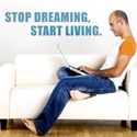 Wallsticker: "Stop dreaming start living"